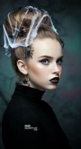 Sustainable Spider Queen hairstyle by Eco hair studio